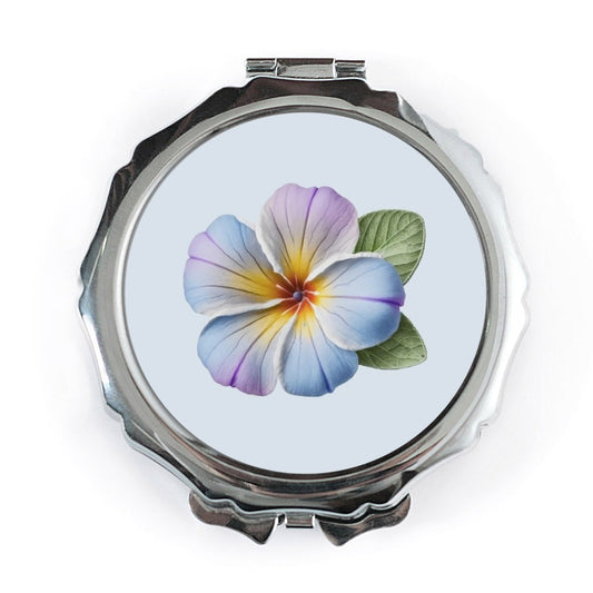 Plumeria Pocket Mirror, Floral Compact Mirror, Tropical Flower Gift, Cute Makeup Mirror, Handbag Accessory, Bridesmaid Gift - Tawshia