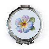 Plumeria Pocket Mirror, Floral Compact Mirror, Tropical Flower Gift, Cute Makeup Mirror, Handbag Accessory, Bridesmaid Gift - Tawshia