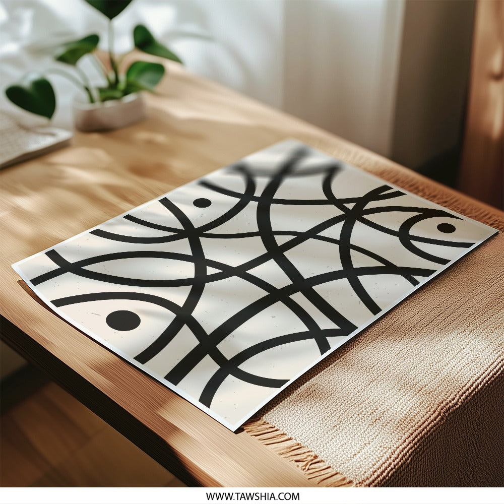 Abstract Circles Photographic Print, Modern Wall Art, Black and Beige Minimalist Decor, Contemporary Home Decor, Printable Art - Tawshia