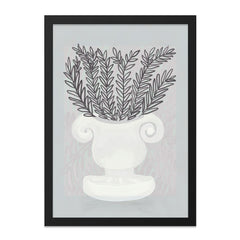 Botanical Wall Art, Grecian Urn Print, Minimalist Home Decor, Elegant Leaves Wall Decor, Modern Wall Art - Tawshia