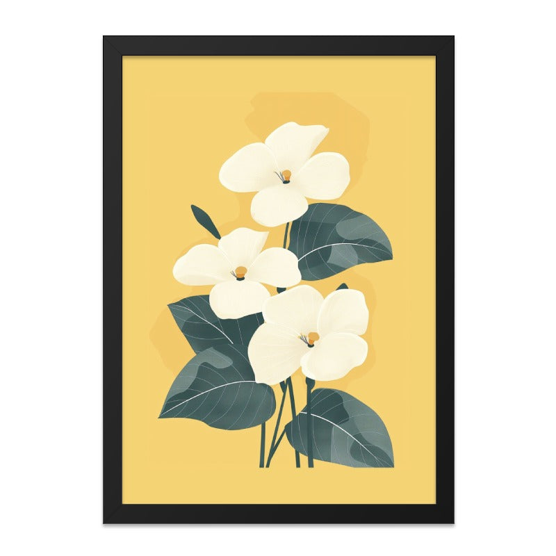 Magnolia Wall Art, Floral Print, Botanical Art, Yellow Wall Decor, Flower Artwork, Minimalist Art Print, Trending Wall Art - Tawshia