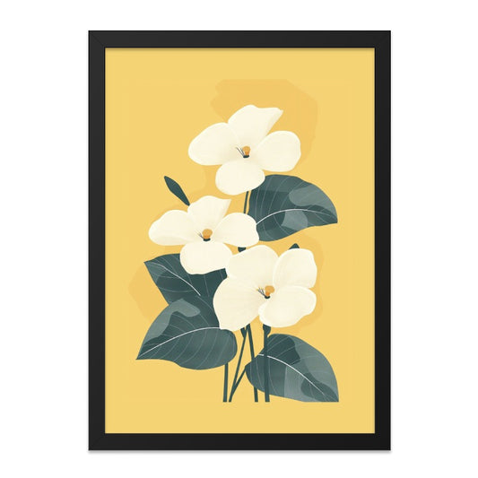 Magnolia Wall Art, Floral Print, Botanical Art, Yellow Wall Decor, Flower Artwork, Minimalist Art Print, Trending Wall Art - Tawshia