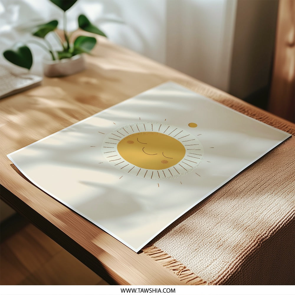 Smiling Sun Photographic Print, Nursery Decor, Sunshine Art, Happy Sun Print, Childrens Room Decor, Kids Wall Art, Baby Room Decoration - Tawshia