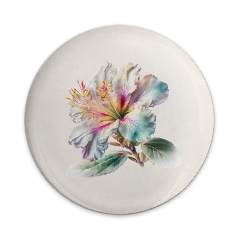 Colorful Hibiscus Flower Pinback Button, Floral Pinback Button, Tropical Flower Art, Trendy Pinback Button, Gift for Florists, Tropical - Tawshia