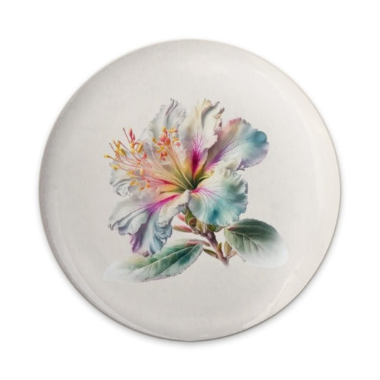 Colorful Hibiscus Flower Pinback Button, Floral Pinback Button, Tropical Flower Art, Trendy Pinback Button, Gift for Florists, Tropical - Tawshia