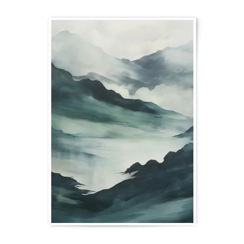 Misty Mountain Photographic Print, Landscape Wall Art, Home Decor, Atmospheric Photo, Serene Scenery, Nature Photography Print - Tawshia