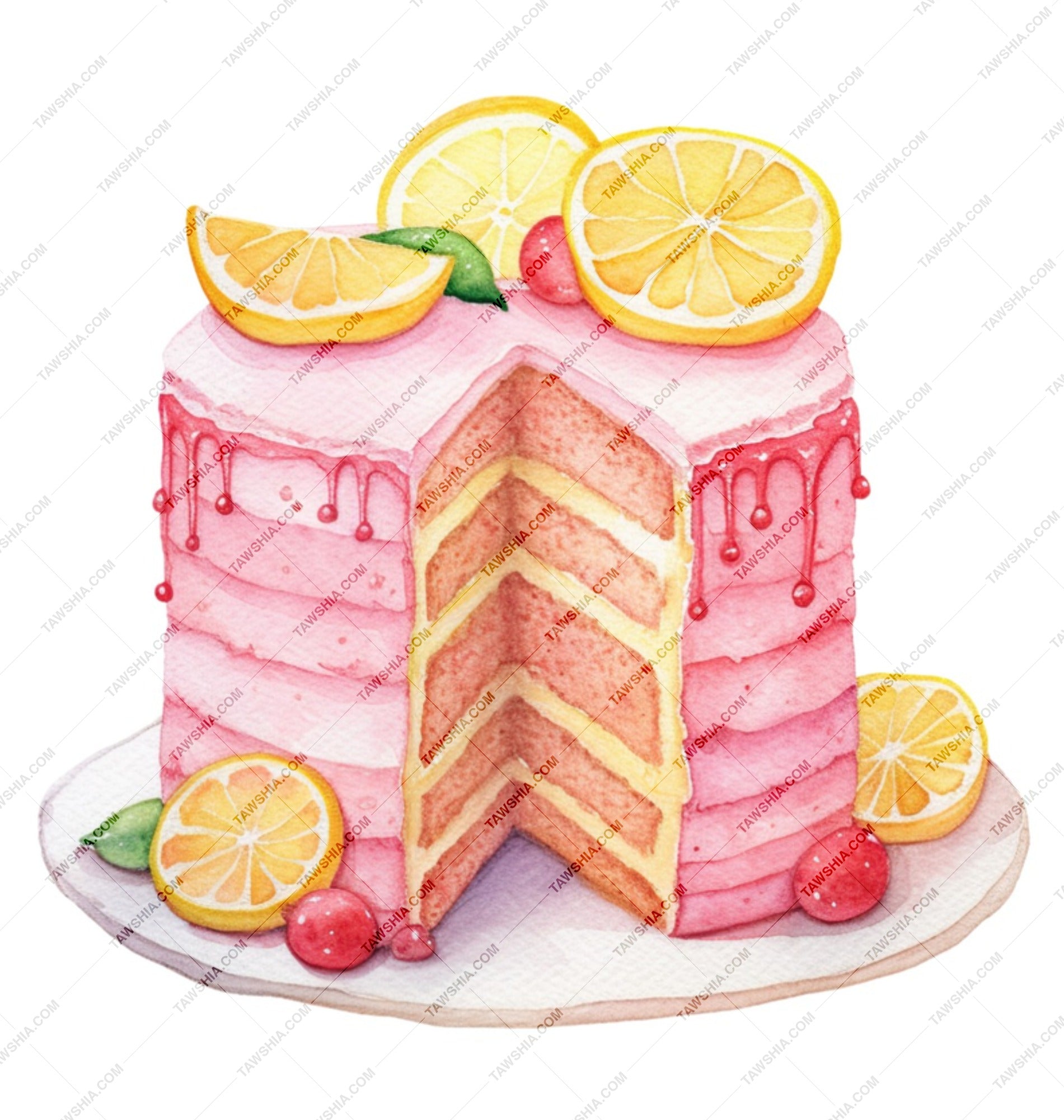 Watercolor Cake Mug, Lemon Cake Slice Coffee Mug, Dessert Lover Gift, Birthday Gift Idea, Foodie Mug, Cute Mug for Her, Pastry Mug - Tawshia