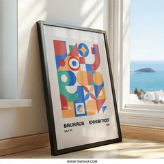 Bauhaus Exhibition Wall Art, 1919 Geometric Print, Modern Art Poster, Abstract Shapes, Wall Decor, Living Room Art, Minimalist Wall Art - Tawshia