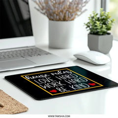 House Rules Mouse Pad, Love Hard Work Hard Mousepad, Be Kind Desk Decor, Office Gift, Motivational Quote Mousepad, Home Office Decor - Tawshia