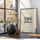 Gamer Wall Art, Continue Gaming, Video Game Wall Decor, Gift for Gamers, Play Room Wall Art, Gaming Controller Art Print, Game Room Decor - Tawshia