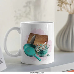 Kitchen Art Mug, Cooking Lover Gift, Culinary Design Mug, Chef Gift Idea, Unique Kitchenware Mug - Tawshia