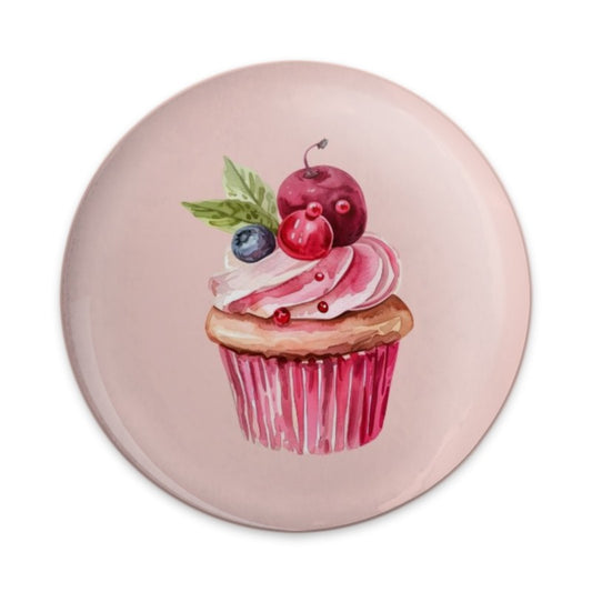 Cupcake Pinback Button, Sweet Treat Button, Dessert Pin, Watercolor Cupcake Pin, Food Lover Gift, Baking Enthusiast Pinback Button - Tawshia