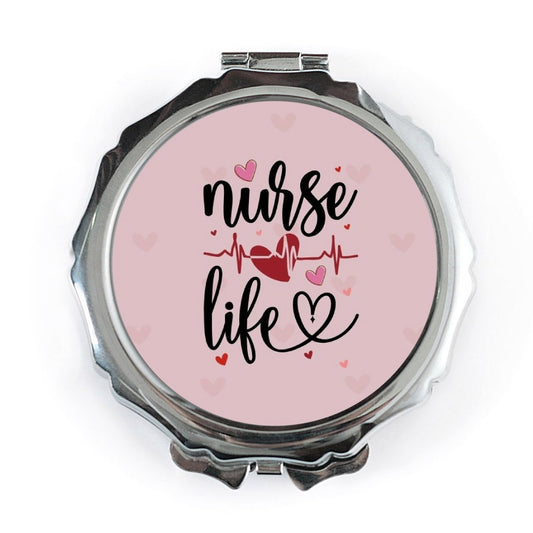 Nurse Life Pocket Mirror, Heartbeat Design, CNA Gift, Medical, Nursing School, RN Present, Pocket Mirrors for Women, Gift for Doctor - Tawshia