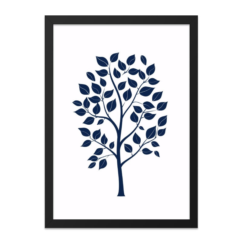 Navy Blue Tree Wall Art, Minimalist Tree Print, Modern Home Decor, Nature Inspired Artwork, Botanical Wall Decor - Tawshia