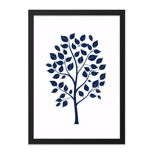Navy Blue Tree Wall Art, Minimalist Tree Print, Modern Home Decor, Nature Inspired Artwork, Botanical Wall Decor - Tawshia