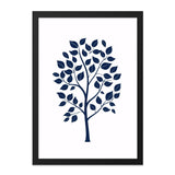 Navy Blue Tree Wall Art, Minimalist Tree Print, Modern Home Decor, Nature Inspired Artwork, Botanical Wall Decor - Tawshia