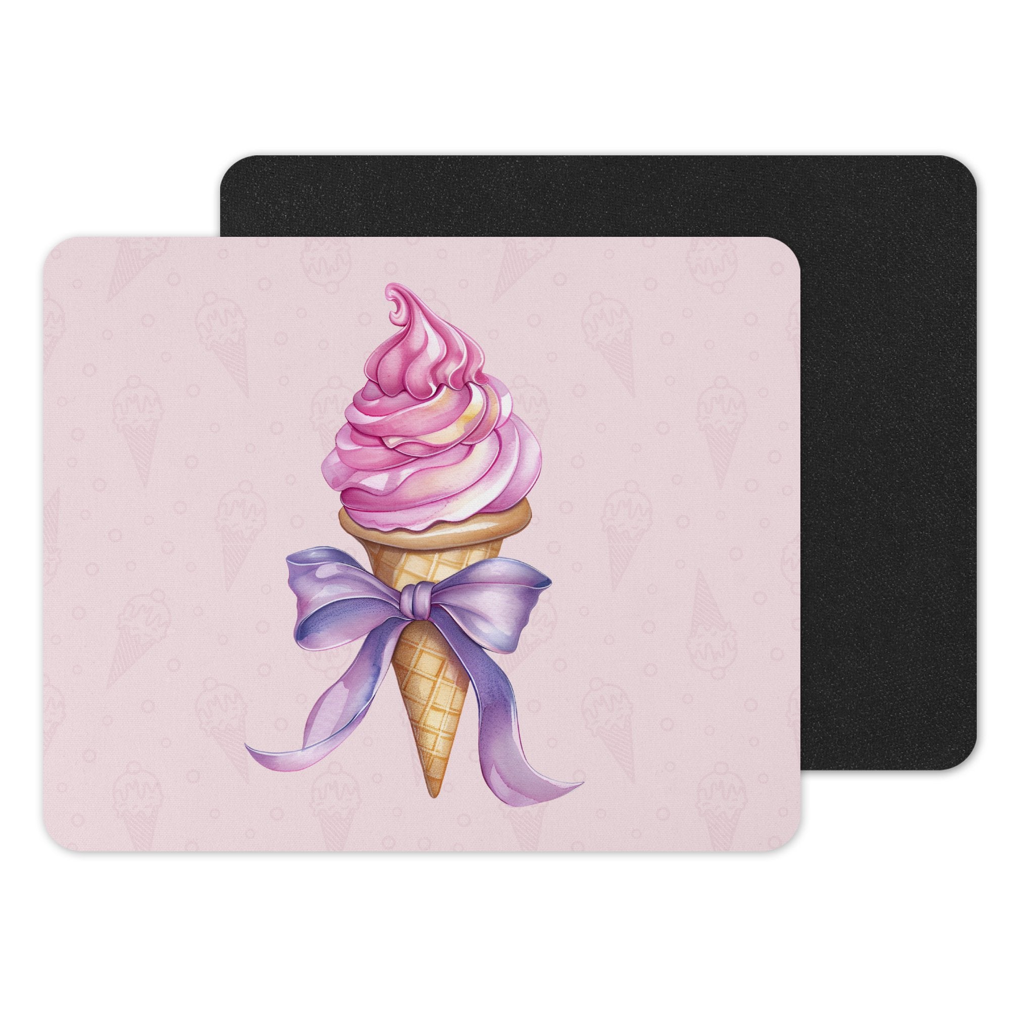 Cute Ice Cream Cone with Bow Design Mouse Pad product