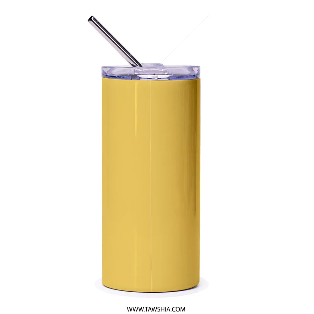 Insulated Yellow Tumbler with Straw Travel Mug product type