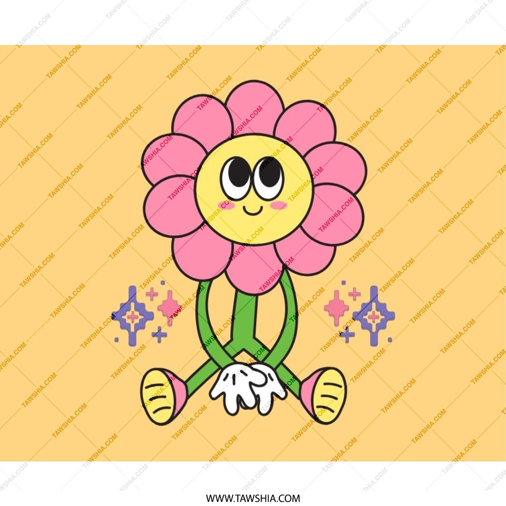 Groovy Flower Mouse Pad, Retro Computer Accessory, Cute Desk Decor, Floral Gaming Pad, Trendy Office Gift, Y2K Style Mouse Mat - Tawshia