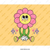 Groovy Flower Mouse Pad, Retro Computer Accessory, Cute Desk Decor, Floral Gaming Pad, Trendy Office Gift, Y2K Style Mouse Mat - Tawshia