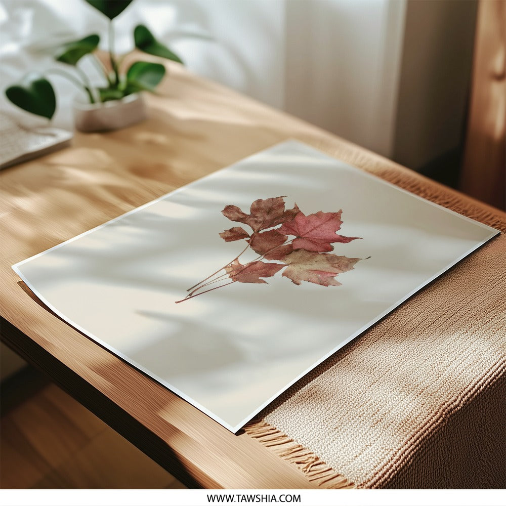 Autumn Leaves Photographic Prints, Fall Decor Prints, Minimalist Botanical Art, Fine Art Nature Prints, Cozy Home Decor, Unique Wall Art - Tawshia