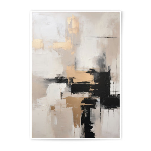 Abstract Art Photographic Print, Modern Wall Decor, Beige and Black Painting, Contemporary Art Print, Home Decor, Art Prints - Tawshia