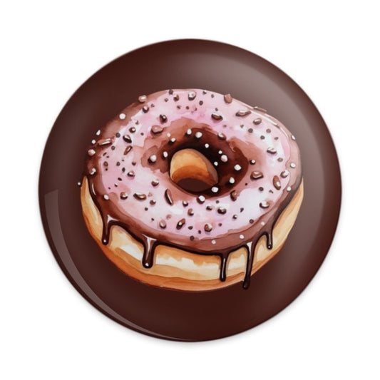 Donut Pinback Button, Foodie Pin, Cute Dessert Button, Pink Donut, Sprinkle Donut, Gift for Baker, Sweet Treat Badge, Donut Lover Gift - Tawshia