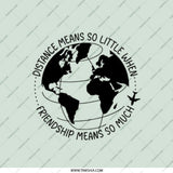 Distance Friendship Pocket Mirror, Long Distance Gift, Friendship Gift, Travel Gift, Going Away Gift, Best Friend Mirror - Tawshia