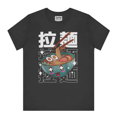 Ramen Noodles Cartoon Graphic Black T Shirt product