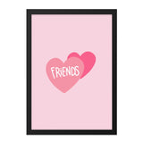 Best Friends Wall Art, Pink Heart Wall Decor, Friends Home Decor, Friendship Gift, Minimalist Wall Print, Cute Wall Art Print - Tawshia