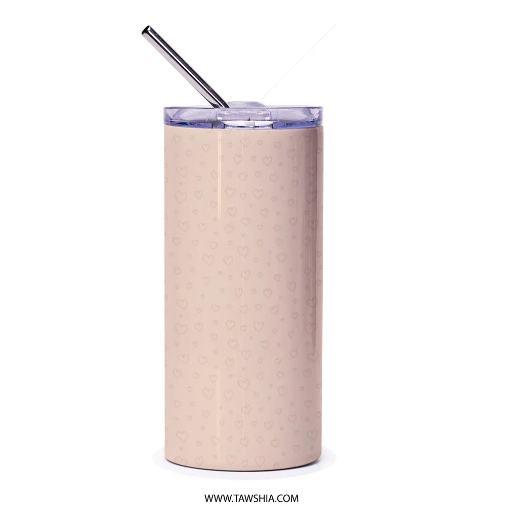 Heart Patterned Insulated Tumbler with Straw product