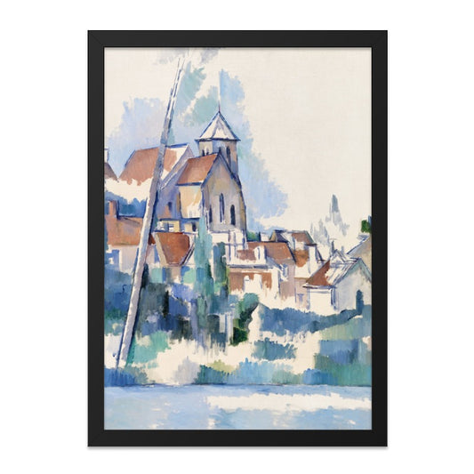 Impressionist Wall Art, Church and Village Scene, Vintage Inspired Home Decor, Framed Painting, Classic Art Print, Peaceful Scenery - Tawshia