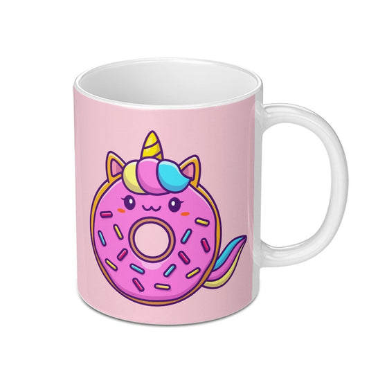 Donut Unicorn Mug, Cute Unicorn Coffee Mug, Novelty Gift Mug, Kawaii Unicorn Gift, Pink Donut Mug, Funny Unicorn Mug, Unique Mugs - Tawshia