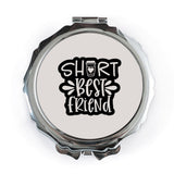 Short Best Friend Pocket Mirror, Cute Friendship Gift, Coffee Lover Present, BFF Pocket Mirror, Novelty Pocket Mirror, Cosmetic Pocket - Tawshia
