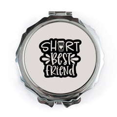 Short Best Friend Pocket Mirror, Cute Friendship Gift, Coffee Lover Present, BFF Pocket Mirror, Novelty Pocket Mirror, Cosmetic Pocket - Tawshia