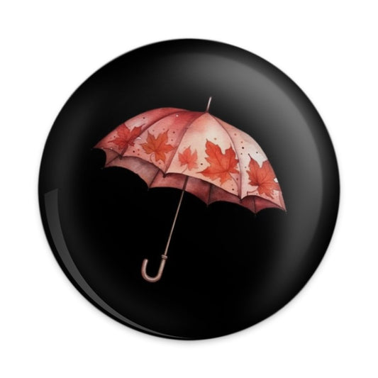 Autumn Umbrella Pinback Button, Fall Leaves Button, Cute Seasonal Accessory, Gift Idea, Aesthetic Button, Unique Umbrella Design - Tawshia