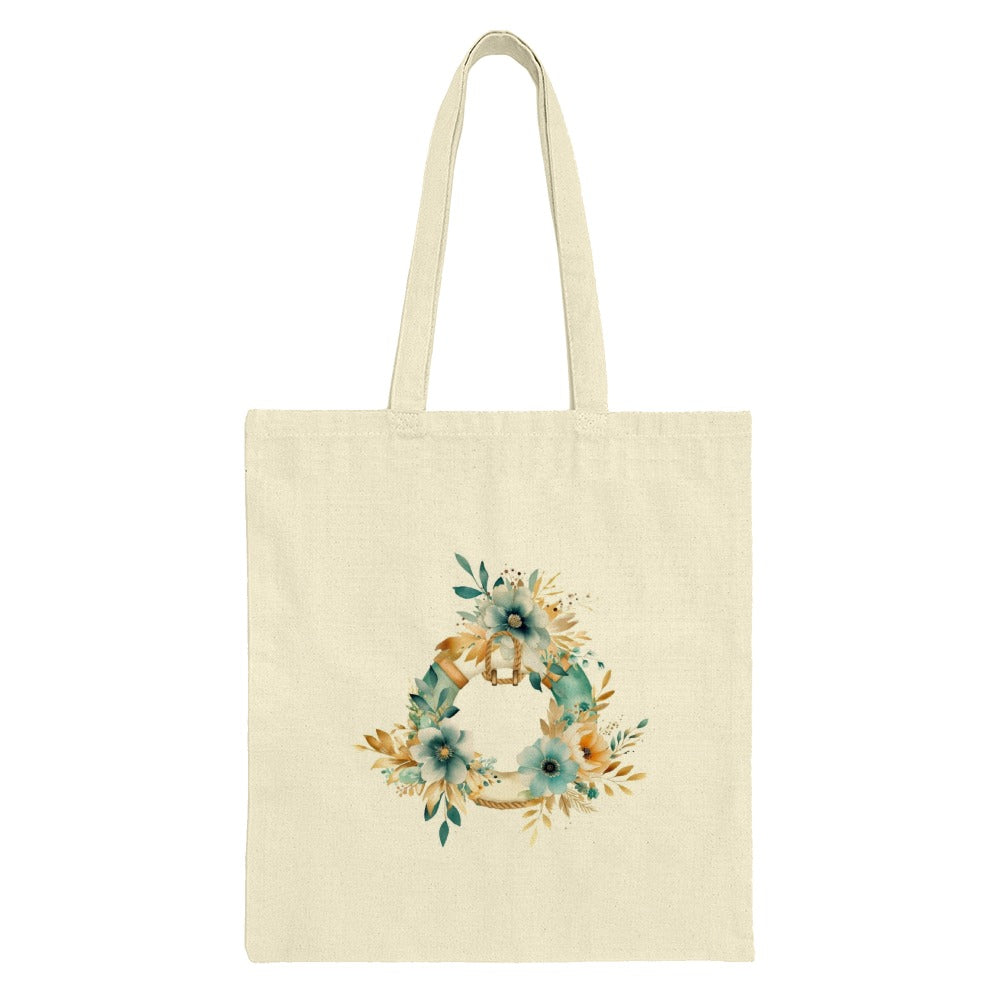 Floral Wreath Tote Bag, Boho Chic Bag, Watercolor Flower Tote, Cute Everyday Bag, Trendy Gift Idea, Botanical Design Tote, Unique Gift for - Tawshia