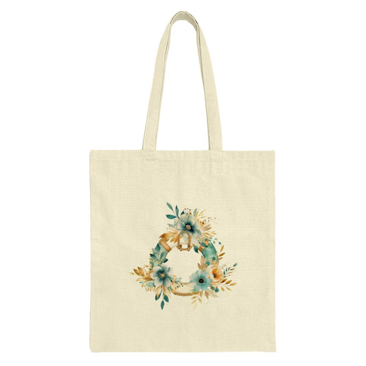 Floral Wreath Tote Bag, Boho Chic Bag, Watercolor Flower Tote, Cute Everyday Bag, Trendy Gift Idea, Botanical Design Tote, Unique Gift for - Tawshia