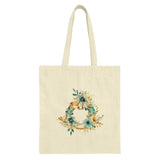 Floral Wreath Tote Bag, Boho Chic Bag, Watercolor Flower Tote, Cute Everyday Bag, Trendy Gift Idea, Botanical Design Tote, Unique Gift for - Tawshia
