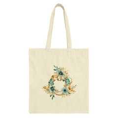 Floral Wreath Tote Bag, Boho Chic Bag, Watercolor Flower Tote, Cute Everyday Bag, Trendy Gift Idea, Botanical Design Tote, Unique Gift for - Tawshia