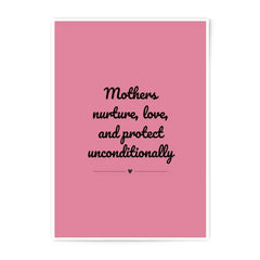 Mothers Love Photographic Prints, Nurture, Protect Unconditionally Art, Heart Home Decor, Pink Wall Art, Mother's Day Gift Idea - Tawshia