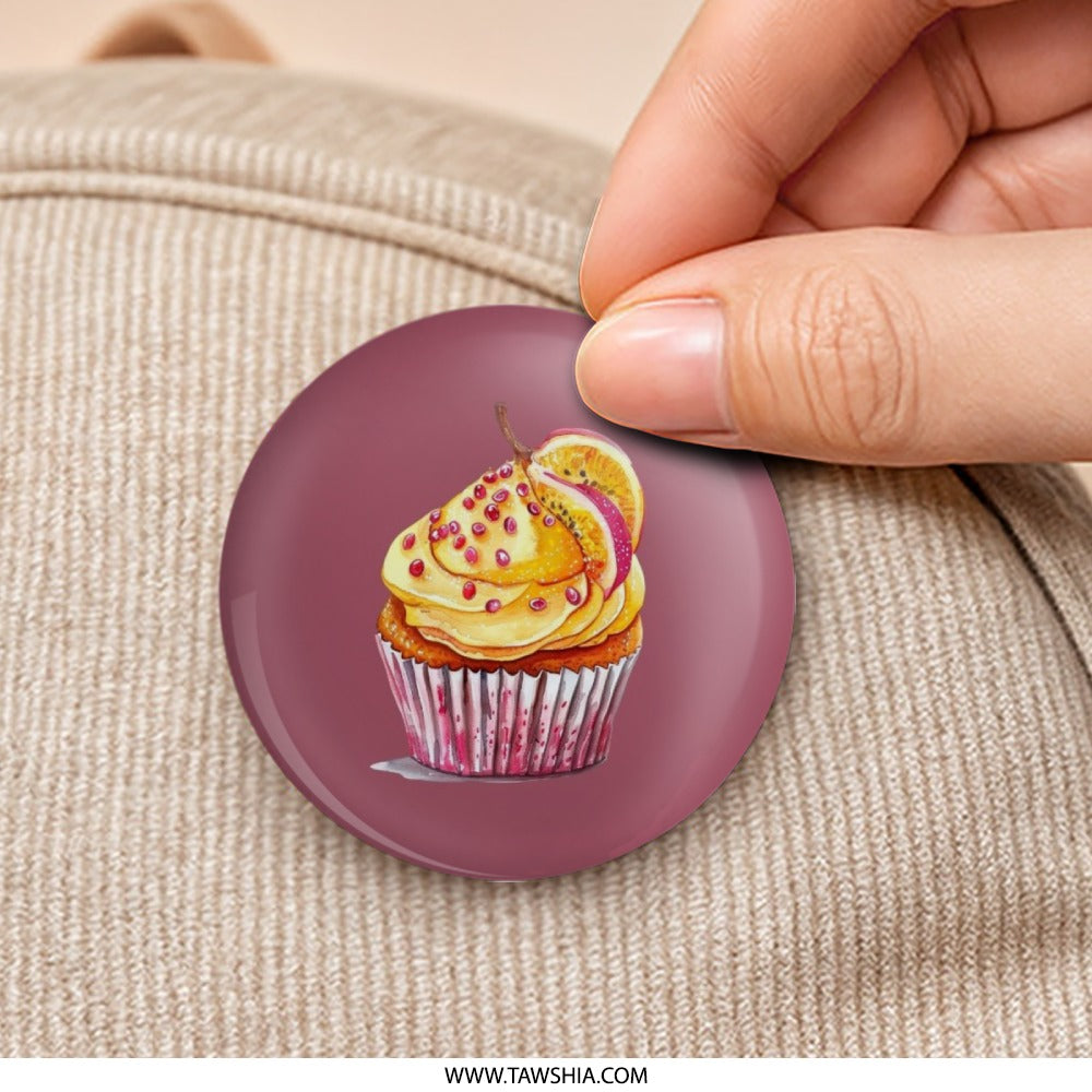 Cupcake Pinback Button, Food Button, Cute Pin, Party Favor, Chef Gift, Baker Gift, Sweet Treat Button, Dessert Button, Yummy Gift - Tawshia