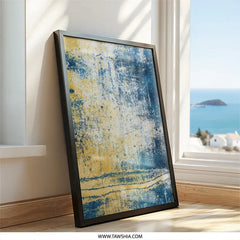 Abstract Wall Art, Blue and Yellow Art, Modern Art Print, Texture Art, Home Decor, Wall Decor, Contemporary Art, Framed Wall Art - Tawshia