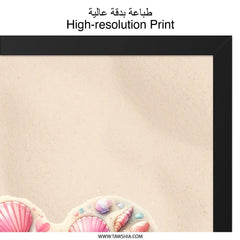 Seashell Heart Framed Wall Art, Coastal Decor Print, Beach House Art, Nautical Wall Decor, Ocean Lover Gift, Summer Art Print, Beach Art - Tawshia