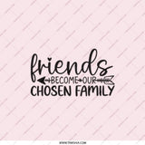 Friends Become Family Pocket Mirror, Sentimental Gift, Best Friend Present, Friendship Mirror, Chosen Family Compact Mirror - Tawshia