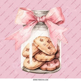 Cookies in a Jar Pinback Button, Pink Bow, Food Pin, Cute Button, Sweet Treat Badge, Baking Gift, Aesthetic Badge, Pastel Pink Button - Tawshia