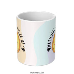 National Cheese Pizza Day Mug, Cute Pizza Lover Gift, Funny Foodie Present, Pizza Slice Design, Pizza Party Theme, Celebration Coffee Mug - Tawshia