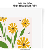 I Like You Photographic Print, Floral Art Print, Yellow Flowers in Vase, Botanical Wall Art, Minimalist Home Decor, Flower Photography - Tawshia