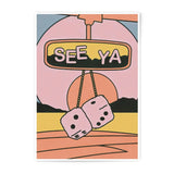 See Ya Dice Photographic Print, Retro Wall Art, Cool Aesthetic Room Decor, Funky Print, Playful Illustration, Unique Home Decor - Tawshia