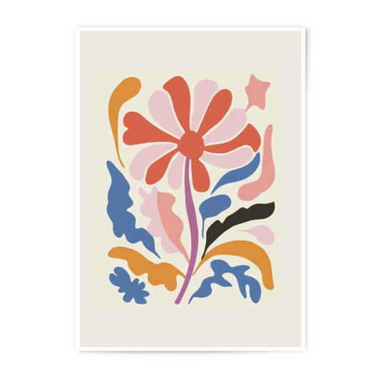 Floral Photographic Print, Abstract Flower Art, Modern Botanical Wall Decor, Colorful Flower Illustration, Home Decor - Tawshia